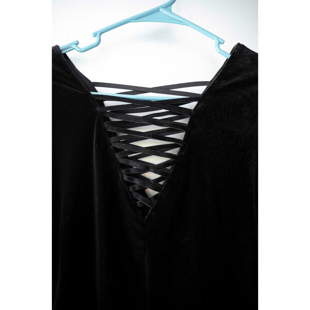 Bailey 44 Revolve Black Coven Lace Up Velvet Slim Fit Stretch Top Size S - Picture 6 of 8
